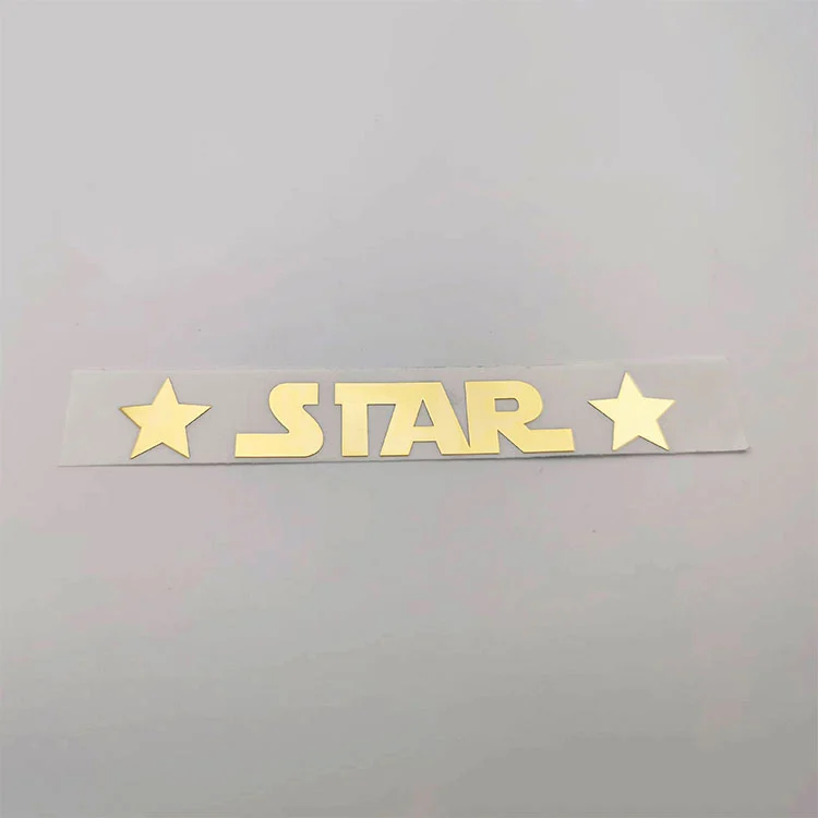 골드 크롬 로고 금속 Sricker